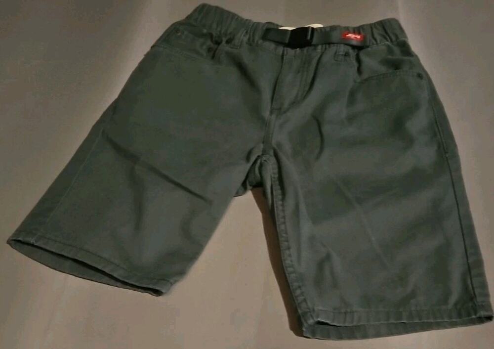 Levi 502 Boys Shorts Sz 14 Reg W 27 Taper Khaki Green